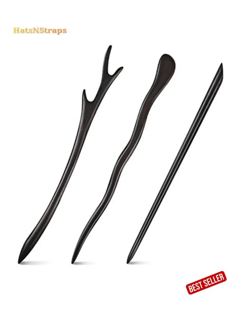 3-Piece Wooden Hair Sticks for Bun, Hair Chopsticks, Hair Pins for Women